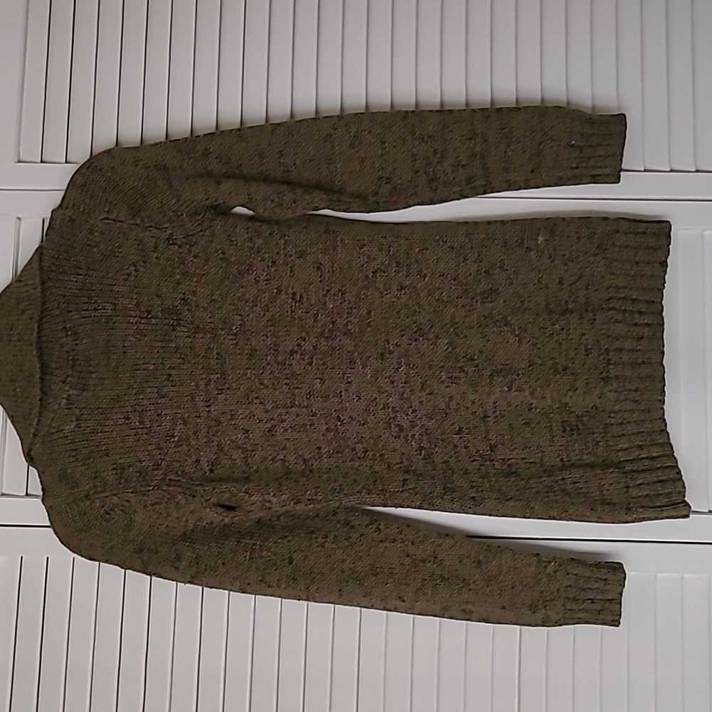 Liz Claiborne Olive Green Speckled Cardigan Tunic - Picture 6 of 16